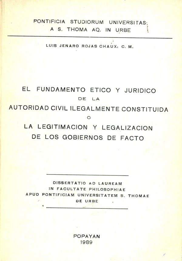 Fundamento ético Y Jurídico Autoridad Civil Editorial Temis 1915