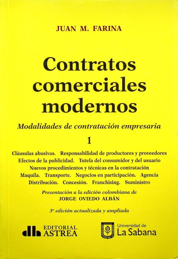 Contratos comerciales modernos . Tomo I-II